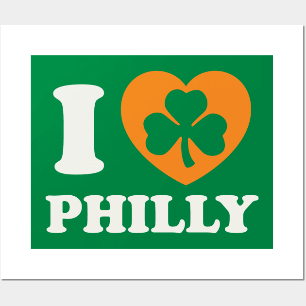 St Patricks Day Philly Irish Philadelphia PA Shamrock Heart Wall Art by PodDesignShop